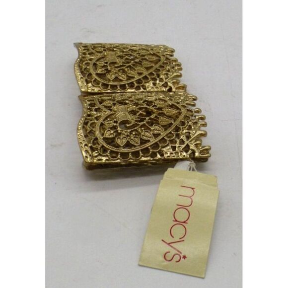 Macy’s Filigree Stretch Bracelet, Polished Brass color - Picture 3 of 6